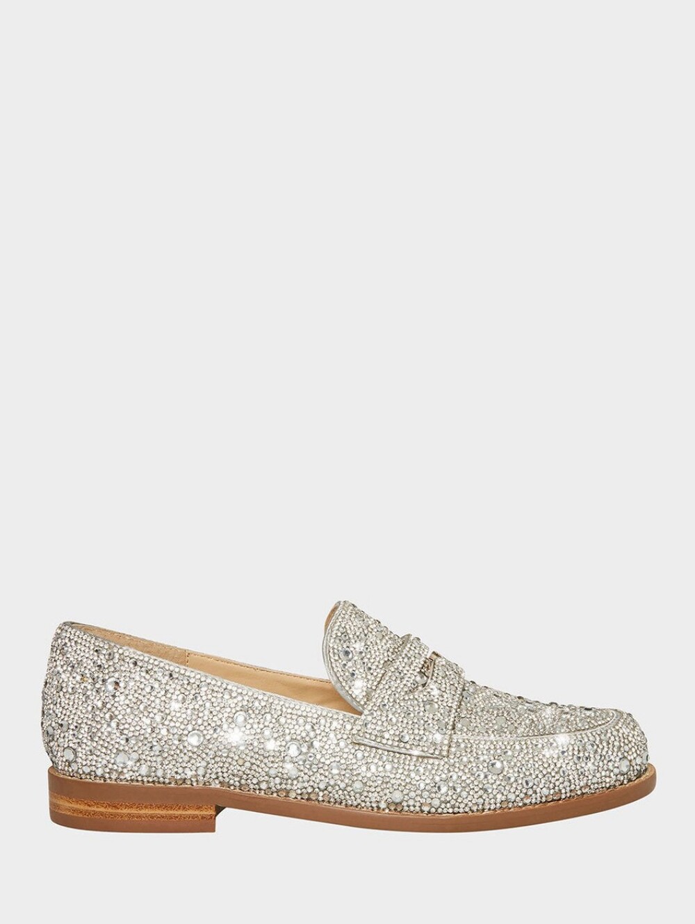 Betsy Johnson Sparkle Crystal Embellished Women's Loafers in Silver